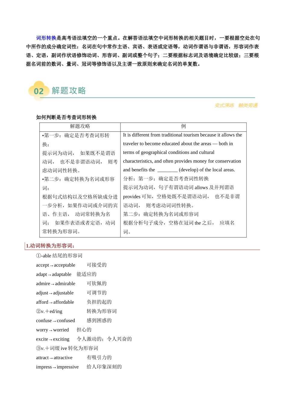 2025年高考英语二轮热点题型归纳与变式演练-重难语法练06  词形词性转化 （解析版）.docx_第2页