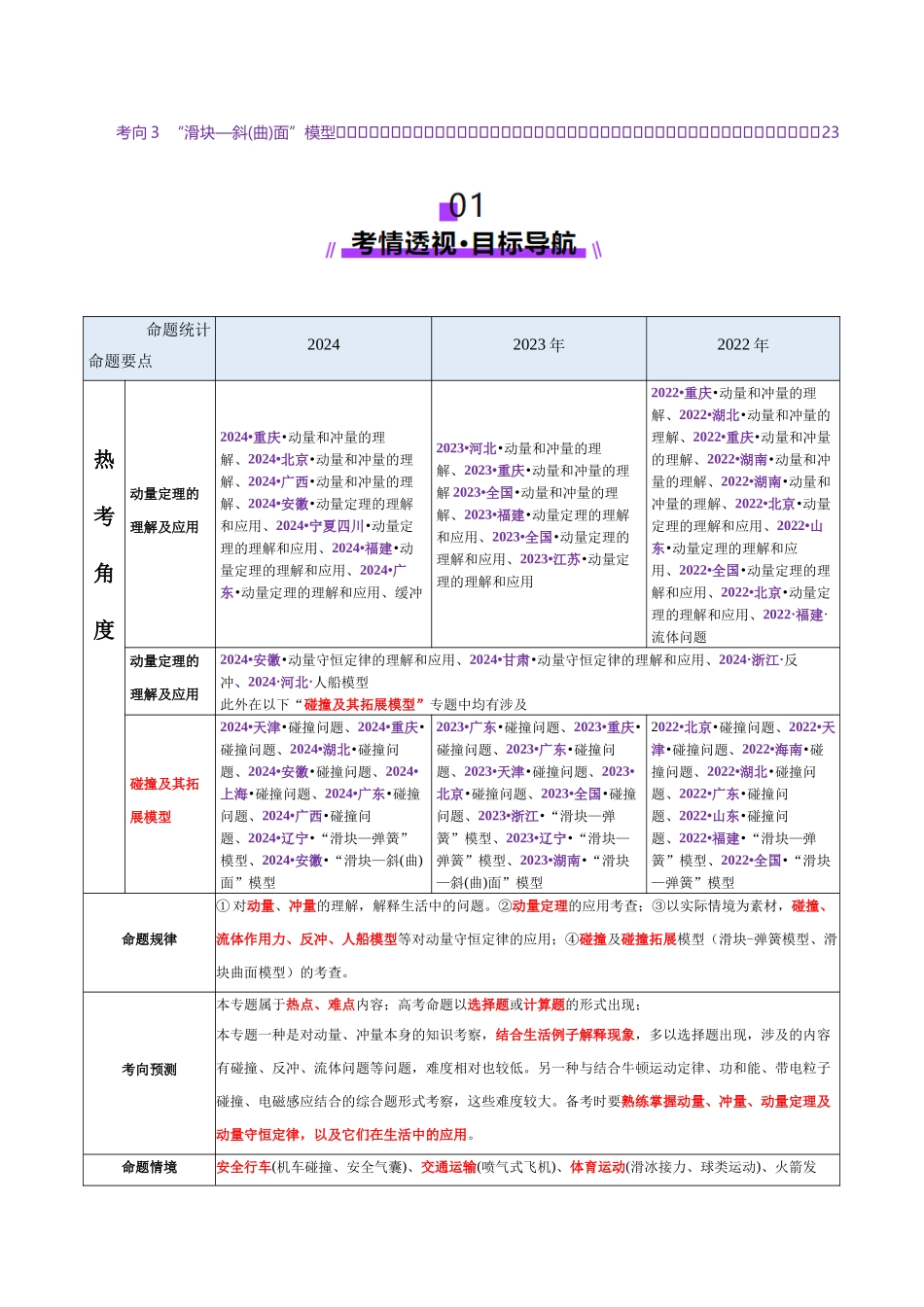 2025年上好课高考物理二轮复习讲练测（新高考通用）-专题07 动量定理 动量守恒定律（讲义）（原卷版）.docx_第2页