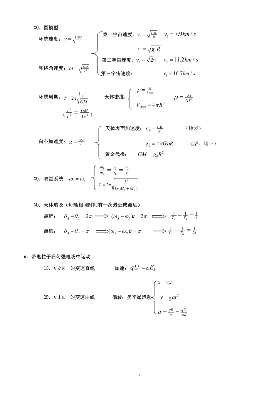 2026版春雨教育高中物理必修第一册-高中物理公式总结.pdf_第3页