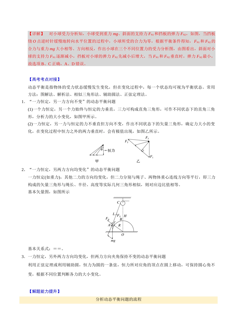 备战2025年高考物理举一反三系列（新高考通用）-第06讲 动态平衡和临界、极值问题【三大题型】（解析版）.docx_第2页