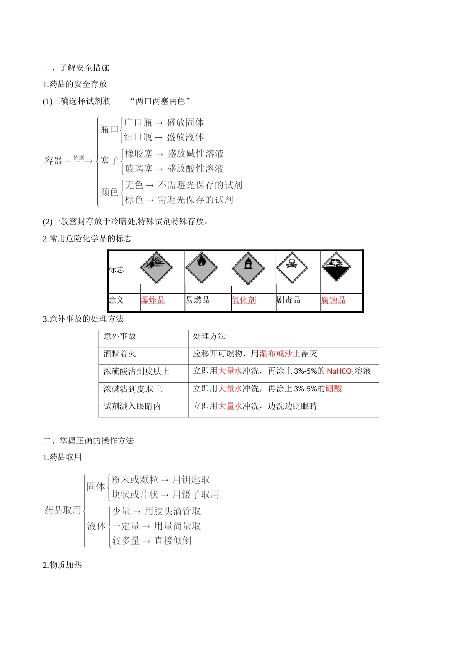 初升高化学衔接精品专题-专题01 化学实验安全（解析版）.doc_第3页