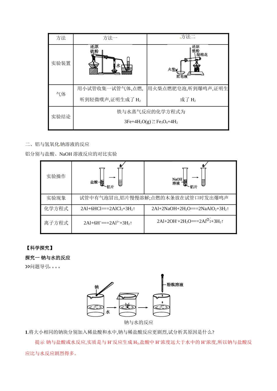 初升高化学衔接精品专题-专题13 金属与酸和水、铝与氢氧化钠溶液的反应（原卷版）.doc_第2页