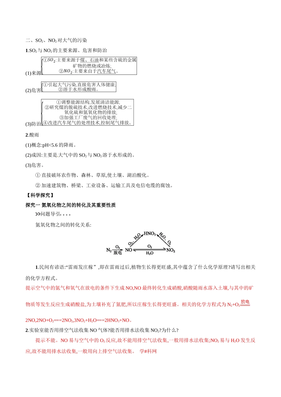 初升高化学衔接精品专题-专题22  二氧化硫、一氧化氮及酸雨（解析版）.doc_第2页