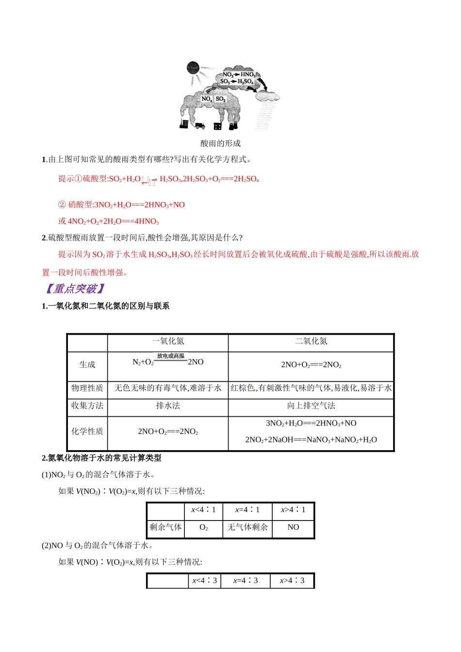 初升高化学衔接精品专题-专题22  二氧化硫、一氧化氮及酸雨（原卷版）.doc_第3页