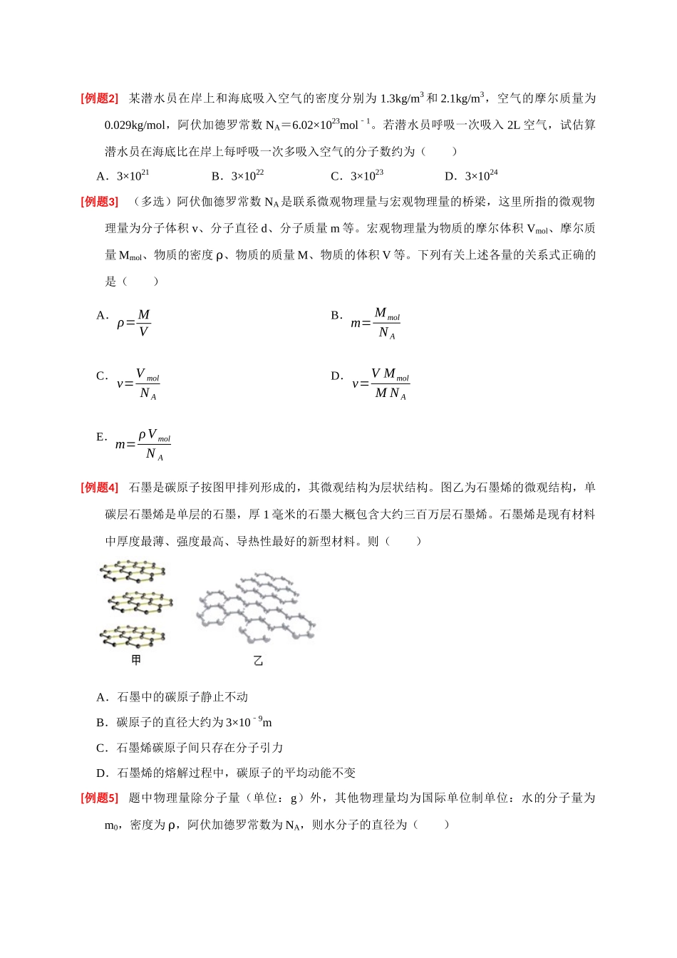 高考冲刺物理热点知识讲练与题型归纳（全国通用）-专题29  分子动理论（原卷版）.docx_第2页