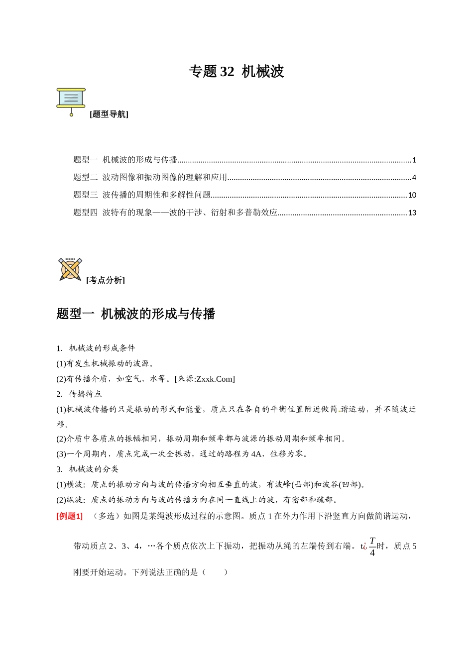 高考冲刺物理热点知识讲练与题型归纳（全国通用）-专题32  机械波（解析版）.docx_第1页