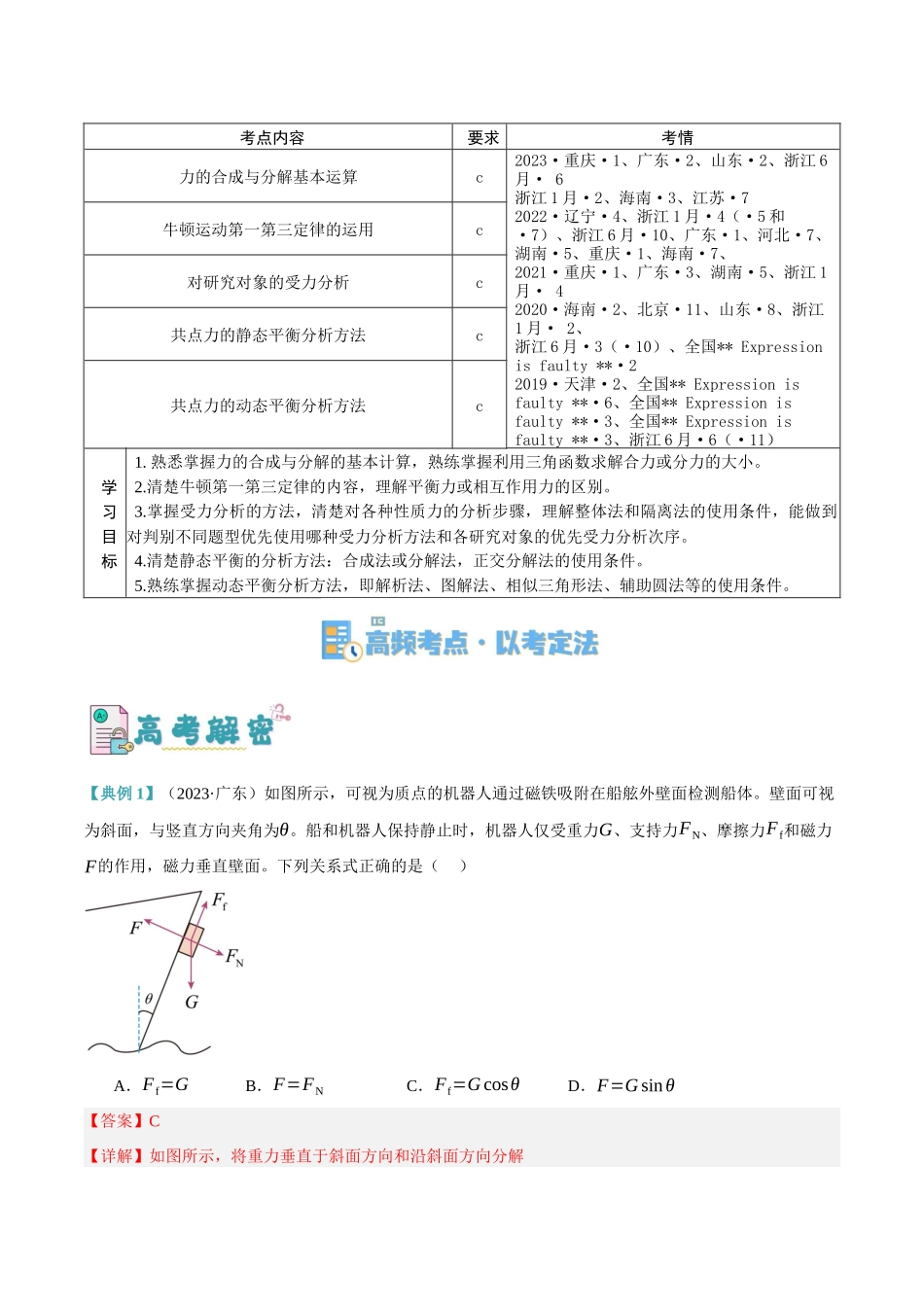 高考物理二轮复习高频考点追踪与预测（新高考专用）-专题02 相互作用——力（讲义）（解析版）.docx_第2页
