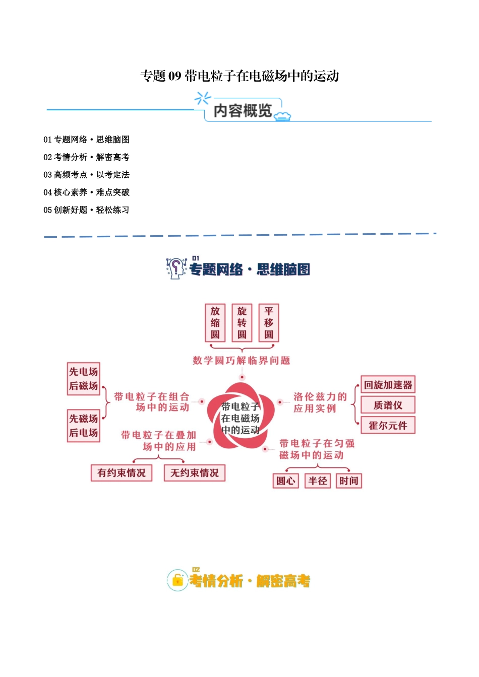 高考物理二轮复习高频考点追踪与预测（新高考专用）-专题09 带电粒子在电磁场中的运动（讲义）（解析版）.docx_第1页