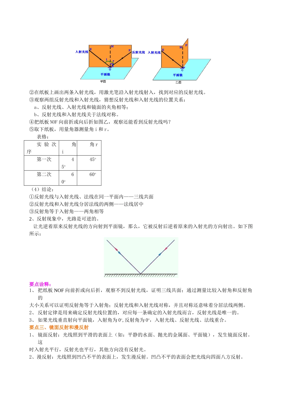初中物理同步讲义（北师版）8上同步讲义-光的反射（基础）知识讲解.doc_第2页