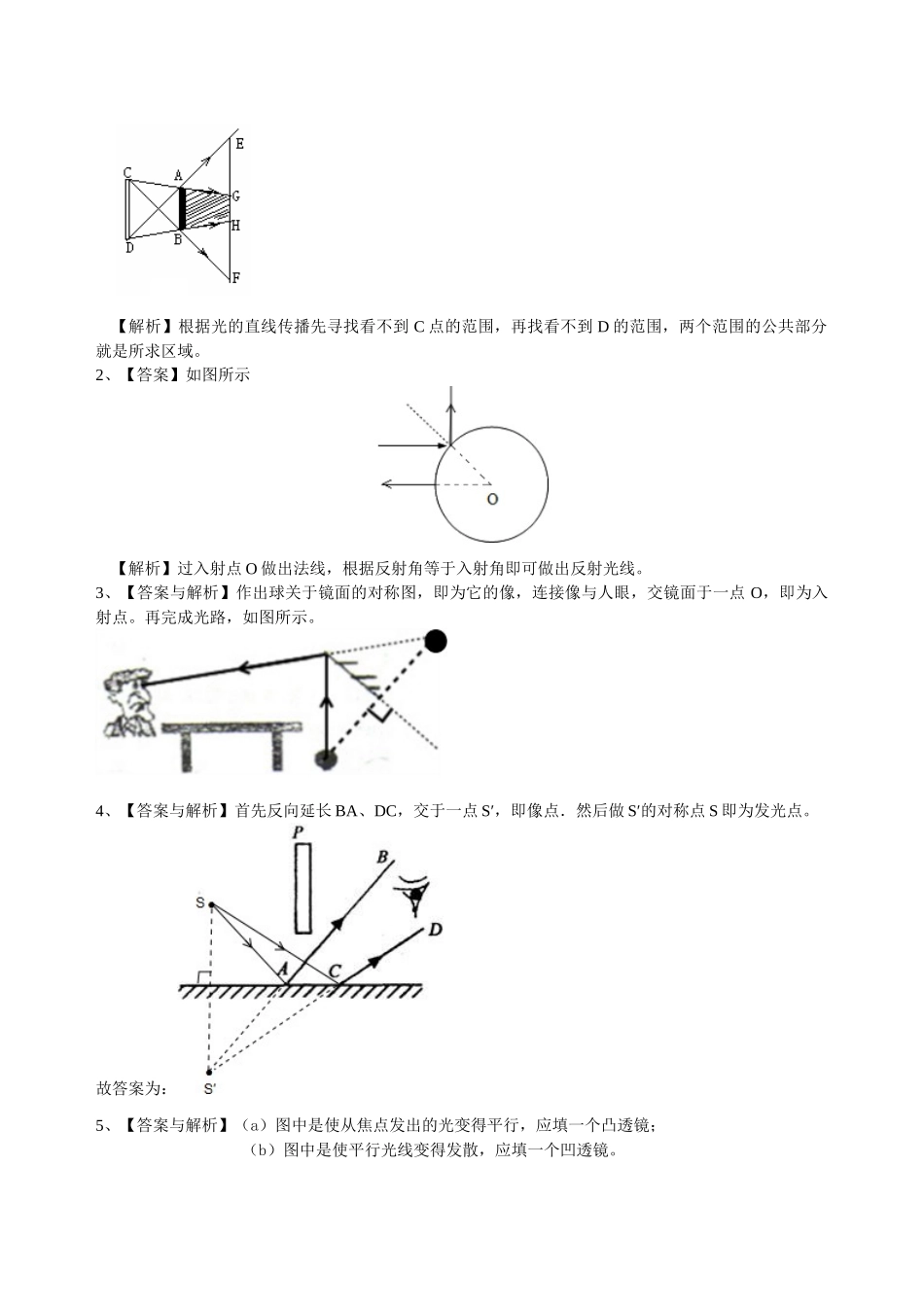 初中物理同步讲义（北师版）-中考冲刺：光学作图专题（提高）巩固练习.doc_第3页