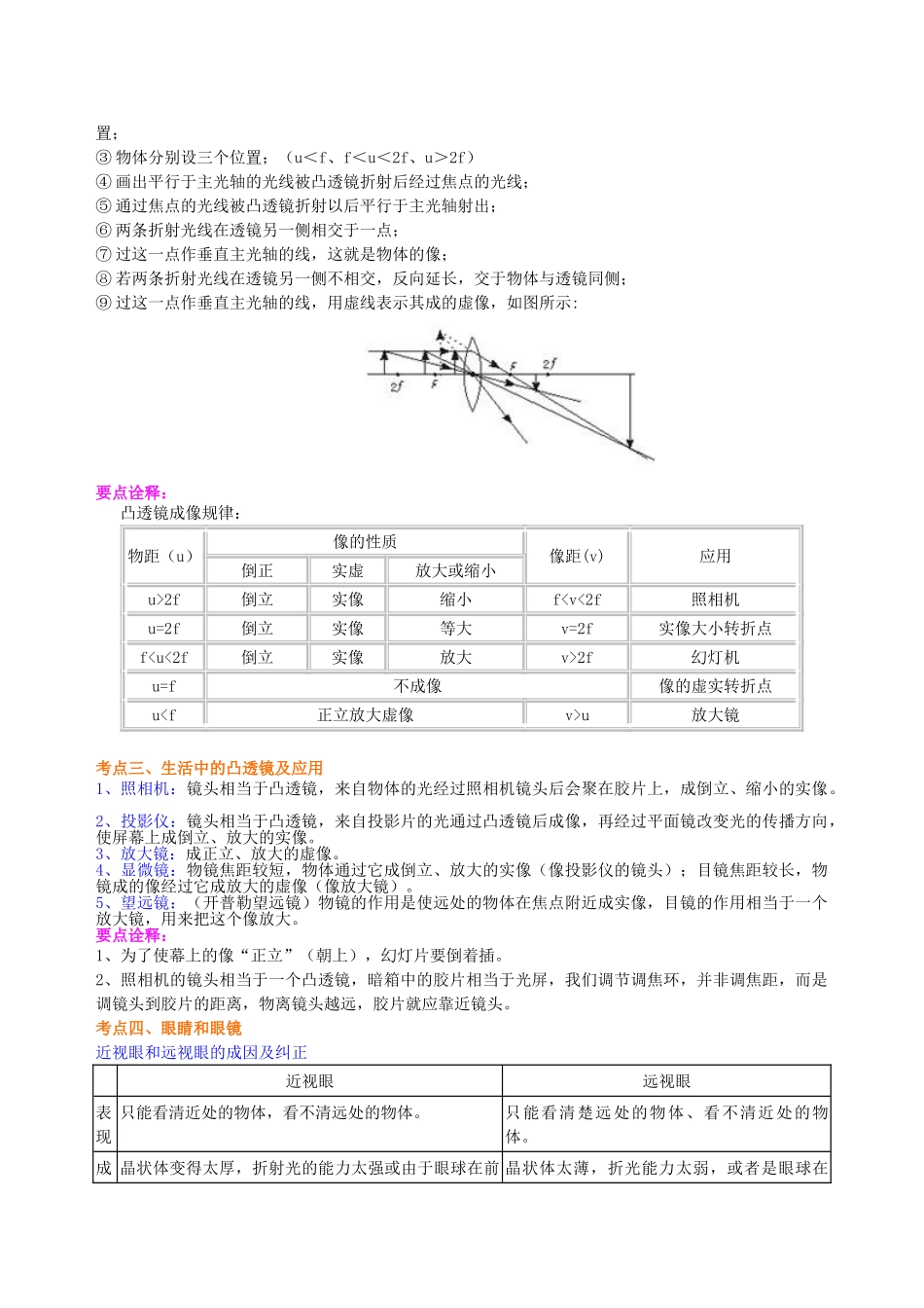 初中物理同步讲义（北师版）-中考复习：透镜及其应用 （提高）知识讲解.doc_第3页