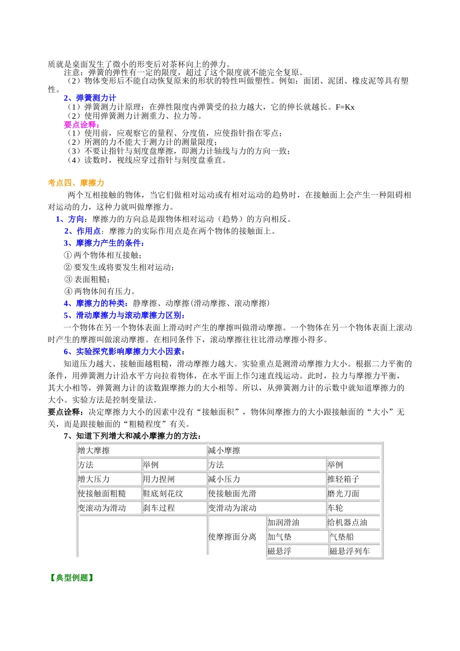 初中物理同步讲义（北师版）-总复习：重力、弹力、摩擦力（基础）知识讲解.doc_第3页
