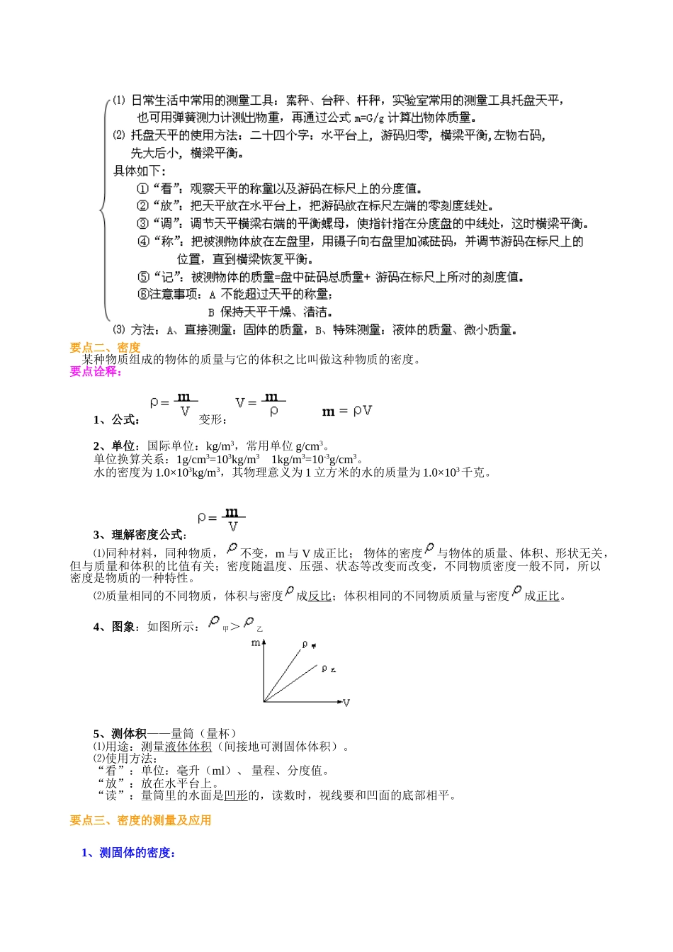 初中物理同步讲义（沪粤版）8上同步讲义-《质量与密度》全章复习与巩固（基础）知识讲解.doc_第2页
