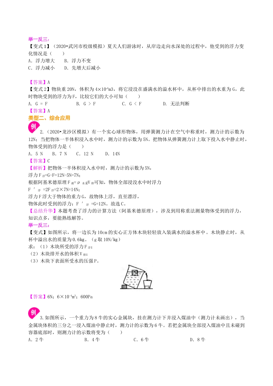 初中物理同步讲义（沪粤版）8下同步讲义-阿基米德原理（基础）知识讲解.doc_第3页