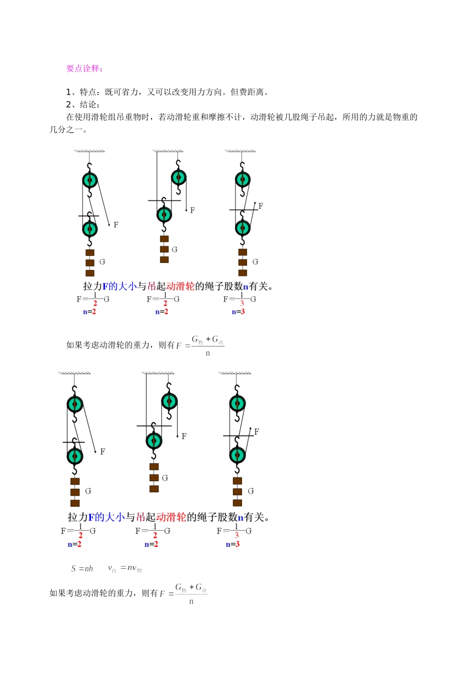 初中物理同步讲义（沪粤版）8下同步讲义-探究滑轮的作用（提高）知识讲解.doc_第2页