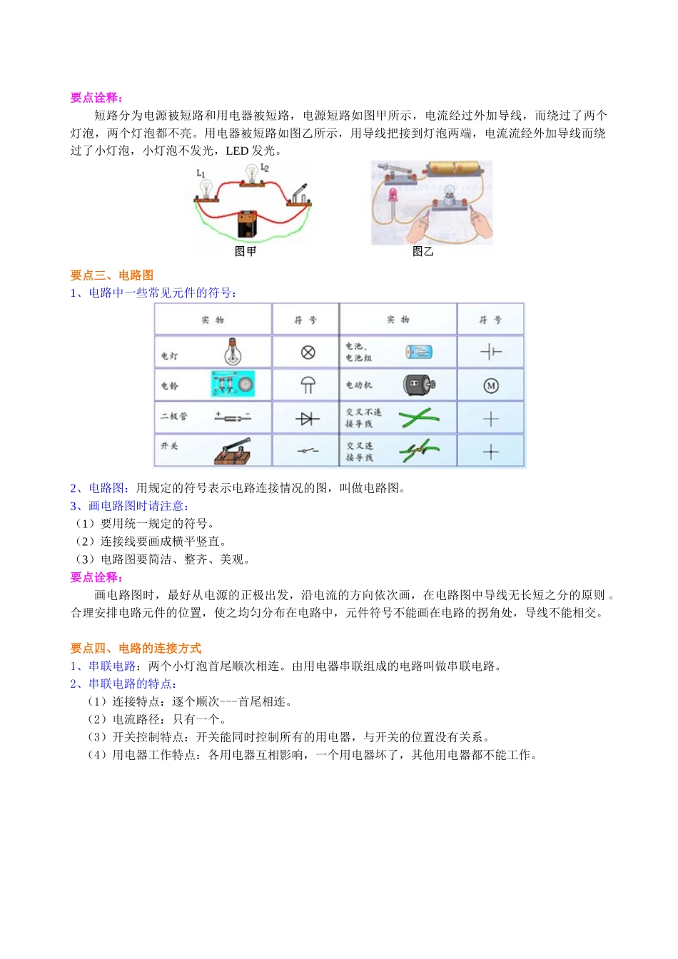 初中物理同步讲义（沪粤版）9全同步讲义-电路的组成和连接方式（基础）知识讲解.doc_第2页