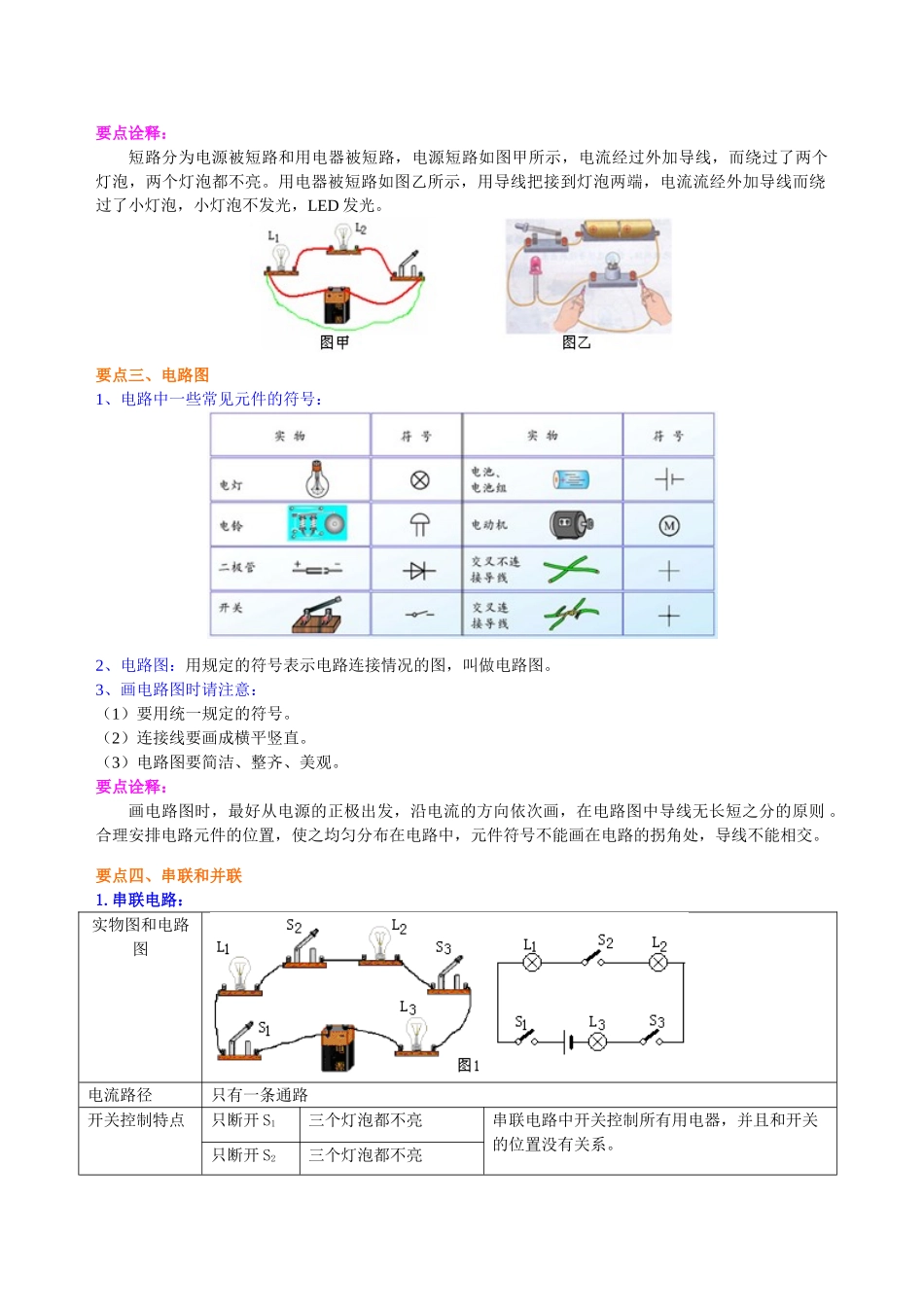 初中物理同步讲义（沪粤版）9全同步讲义-电路的组成和连接方式（提高）知识讲解.doc_第2页