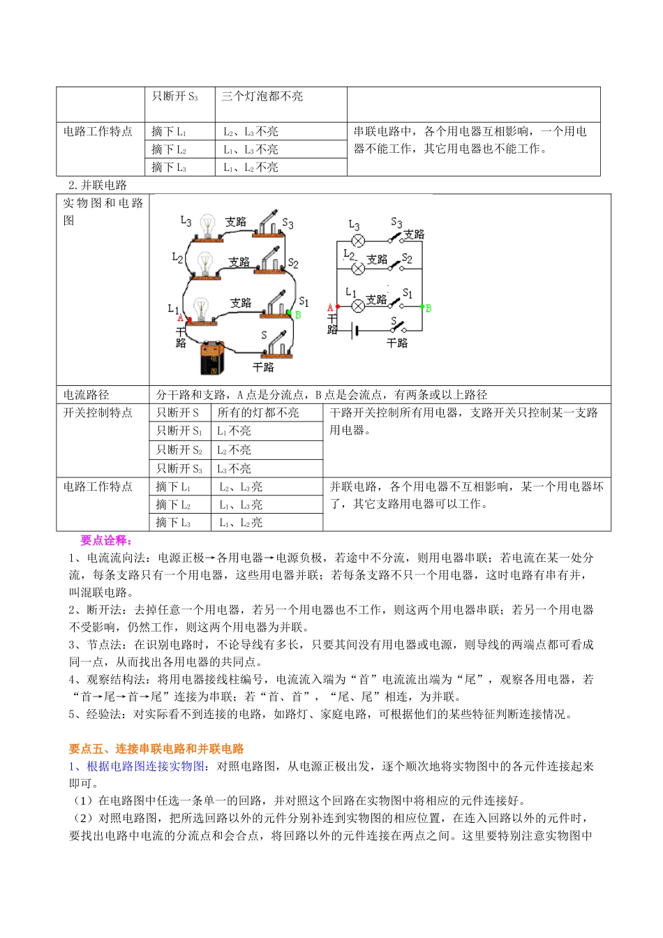 初中物理同步讲义（沪粤版）9全同步讲义-电路的组成和连接方式（提高）知识讲解.doc_第3页