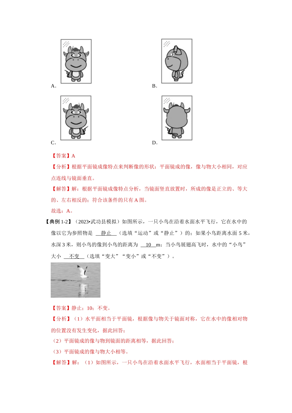 初中物理同步讲义（人教版）8上同步讲义-4.3 平面镜成像（考点解读）（解析版）.docx_第3页