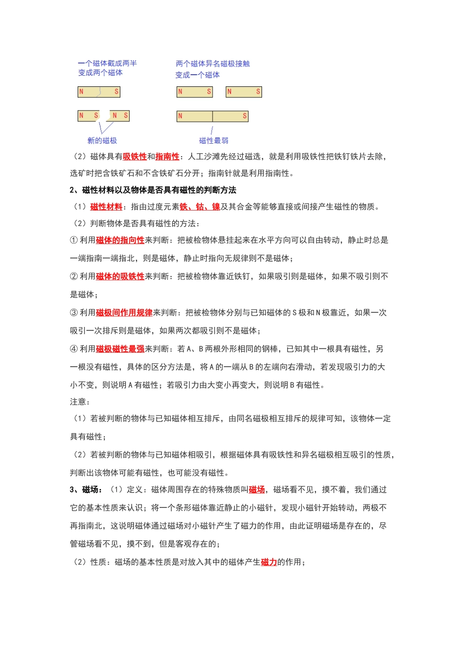 初中物理同步讲义（人教版）9全同步讲义-20.1 磁现象 磁场（考点解读）（原卷版）.docx_第2页