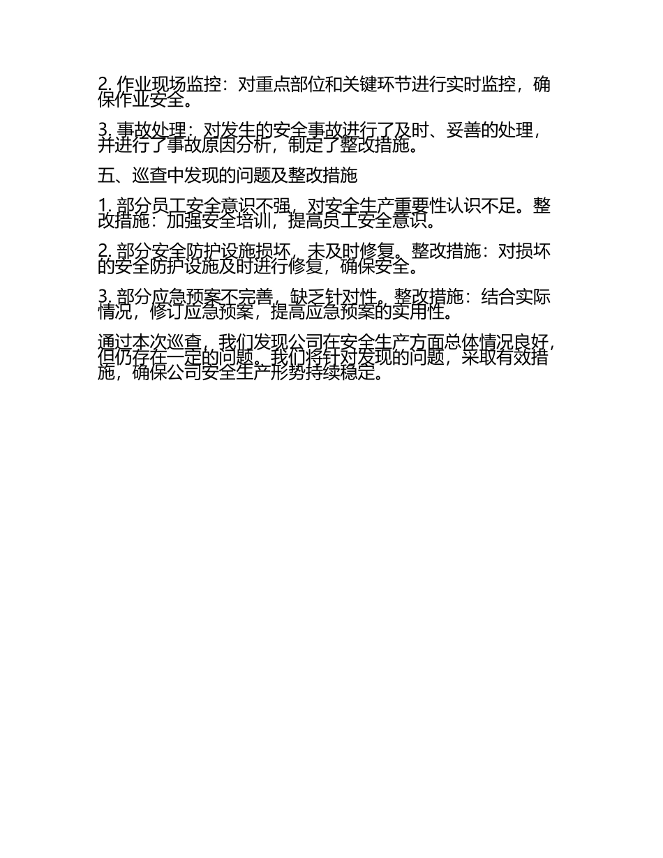 安全生产巡查工作汇报(5).docx_第2页