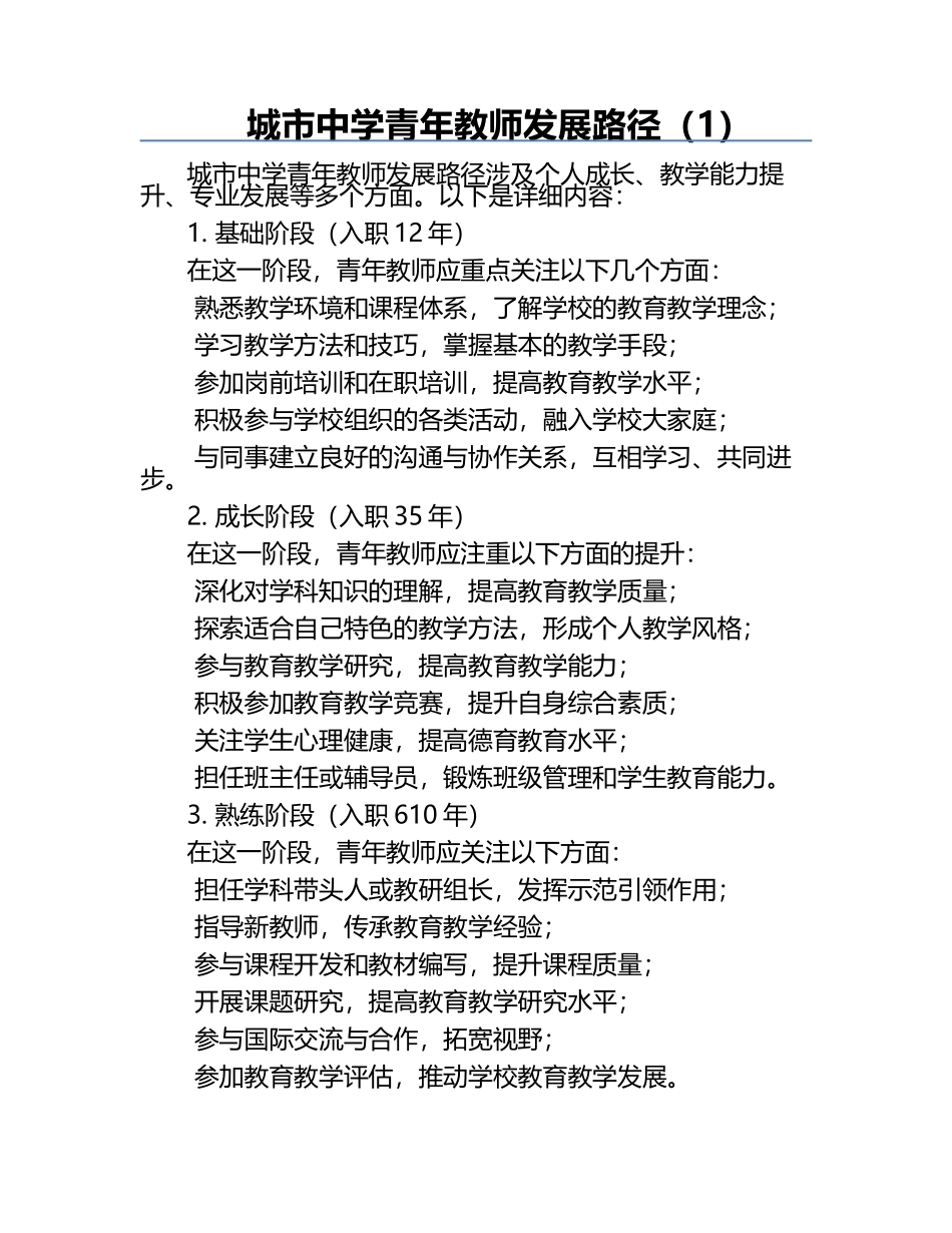 城市中学青年教师发展路径（1）.docx_第1页