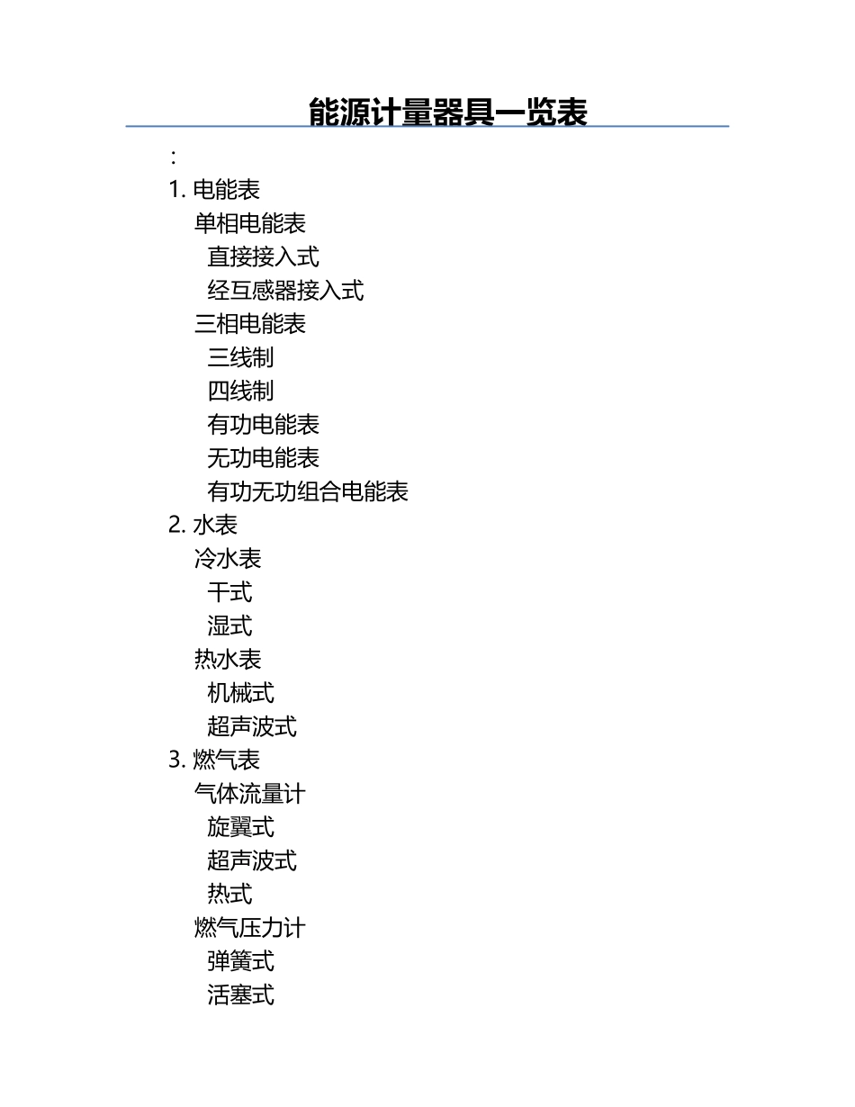 能源计量器具一览表.docx_第1页