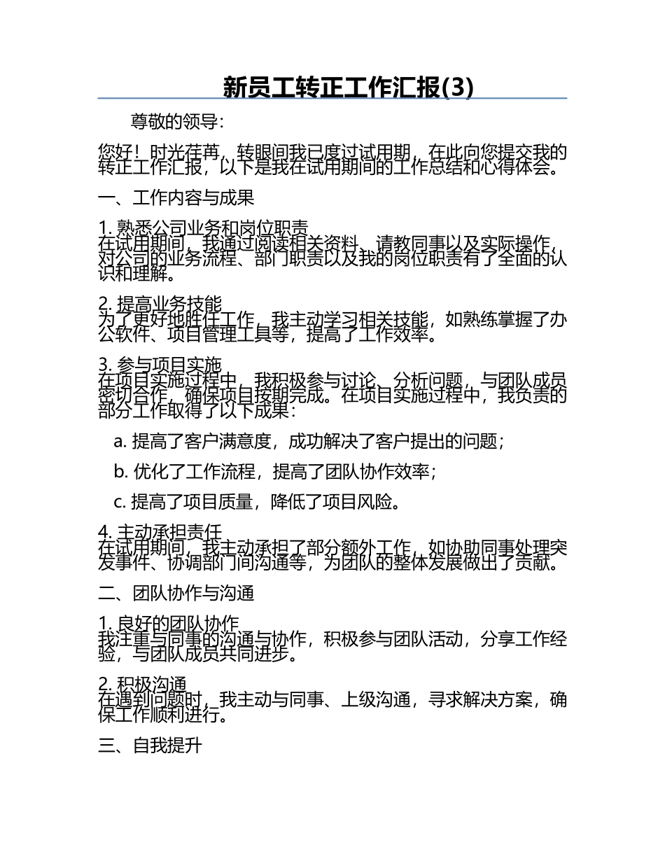 新员工转正工作汇报(3).docx_第1页