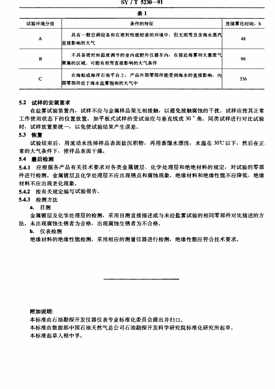 SYT 5230-91 石油勘探开发仪器基本环境试验方法  试验C： 盐雾试验.pdf_第3页
