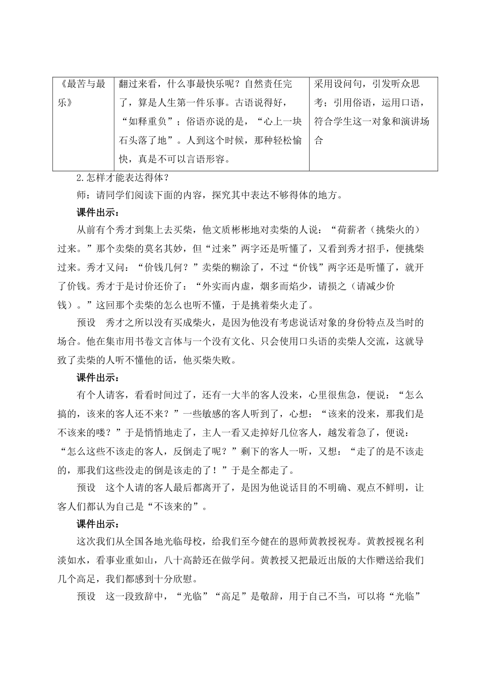 【25年秋季】新人教版八年级语文上册写作 表达要得体（名师教案）.doc_第2页
