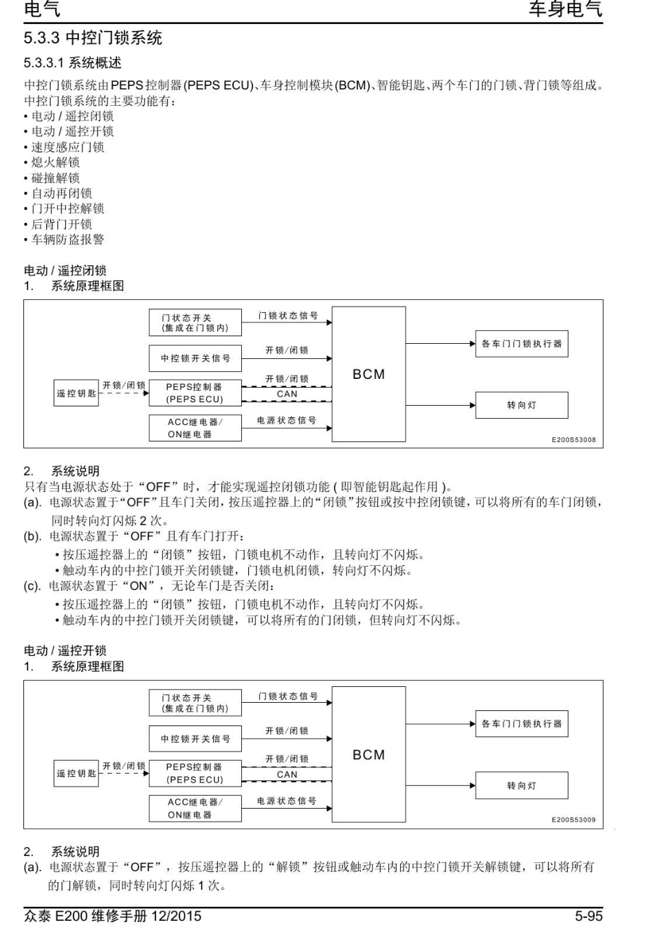 2016年众泰E200维修手册+5.3.3-中控门锁系统.pdf_第1页
