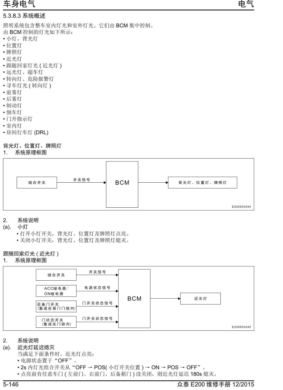 2016年众泰E200维修手册+5.3.8-照明系统.pdf_第3页