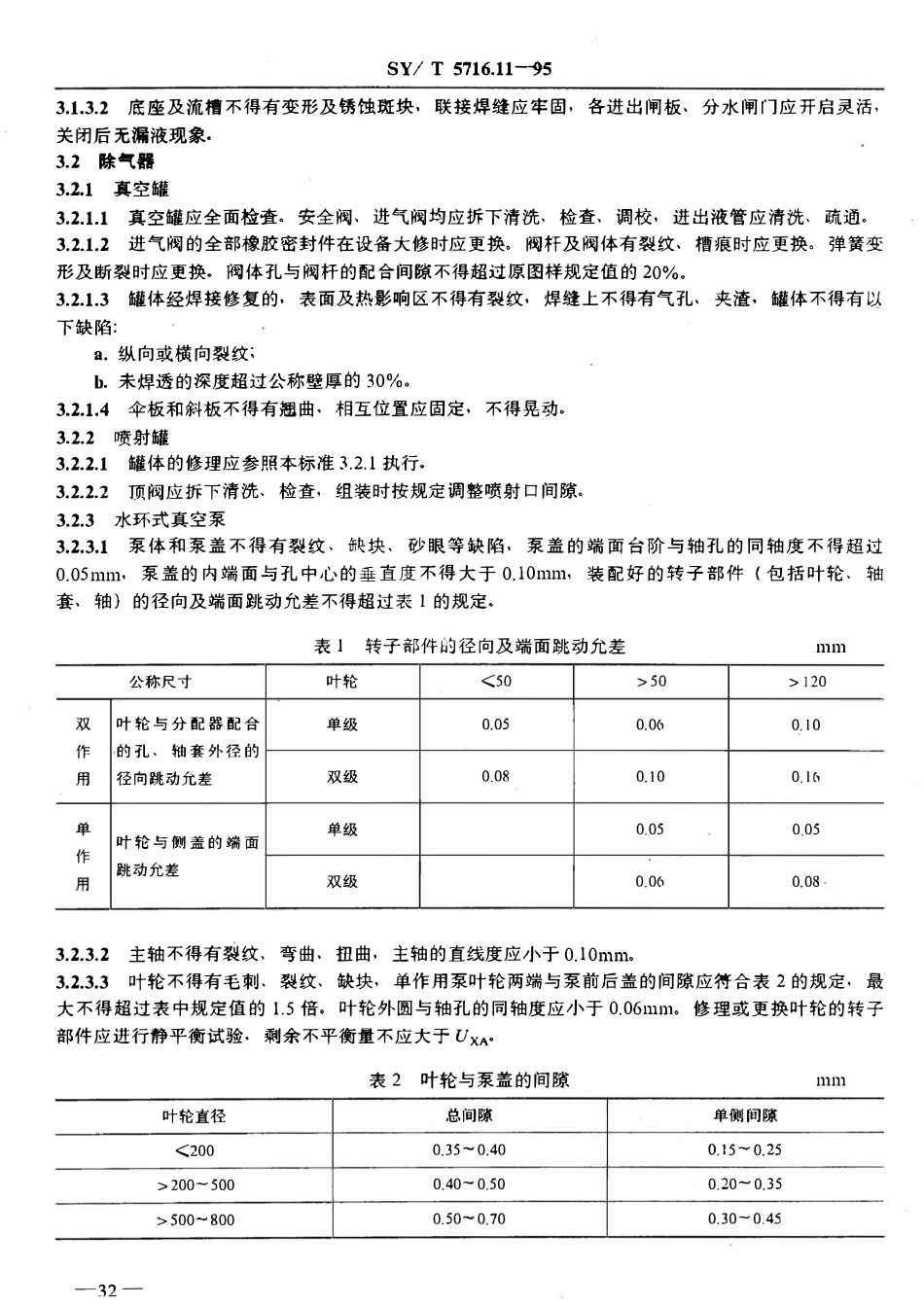 SYT 5716.11-95 石油钻机大修理技术条件  钻井液净化系统.pdf_第2页