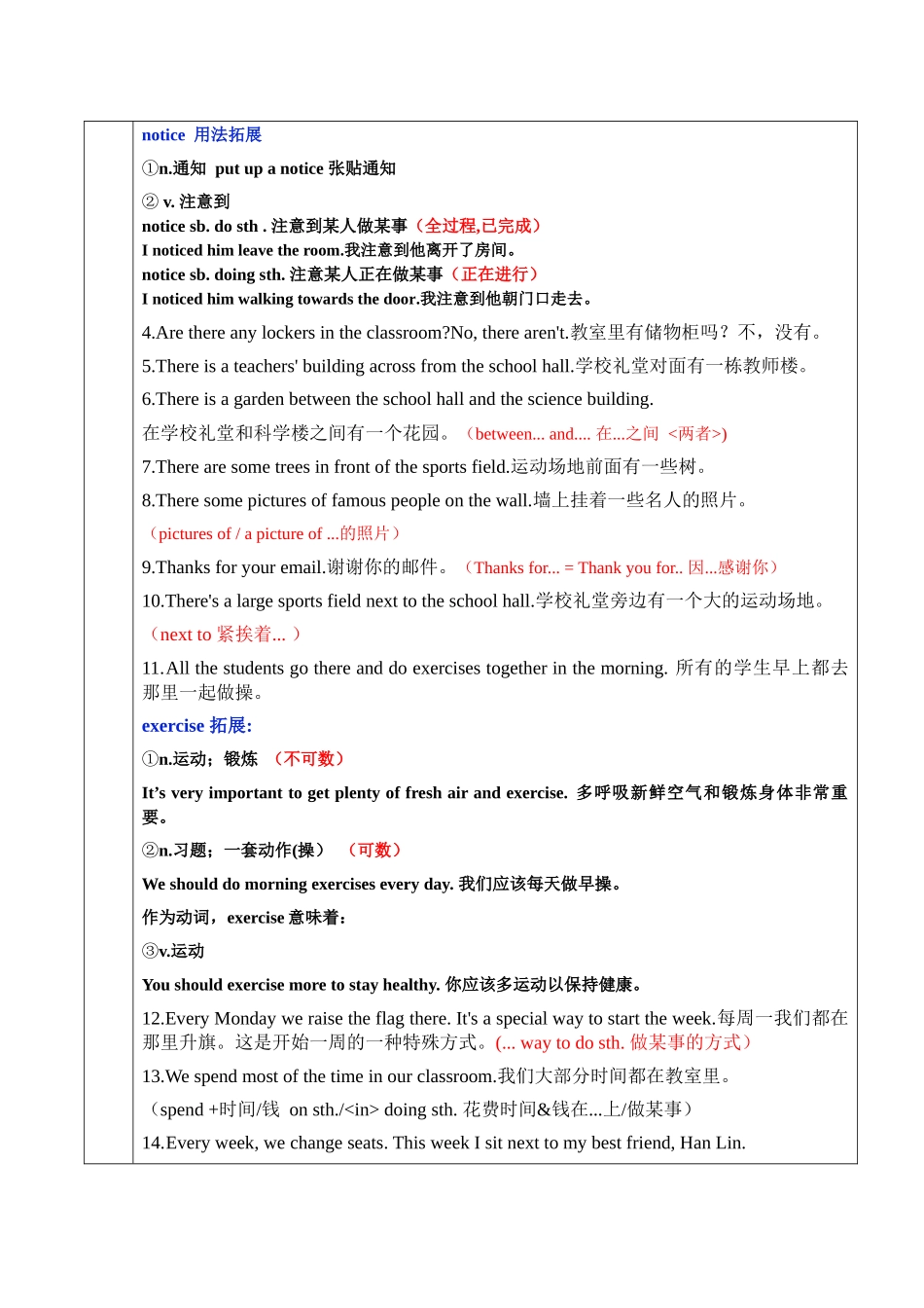 25秋新人教版英语七年级上册 Unit3 My School  知识点总结&语法专项.docx_第2页