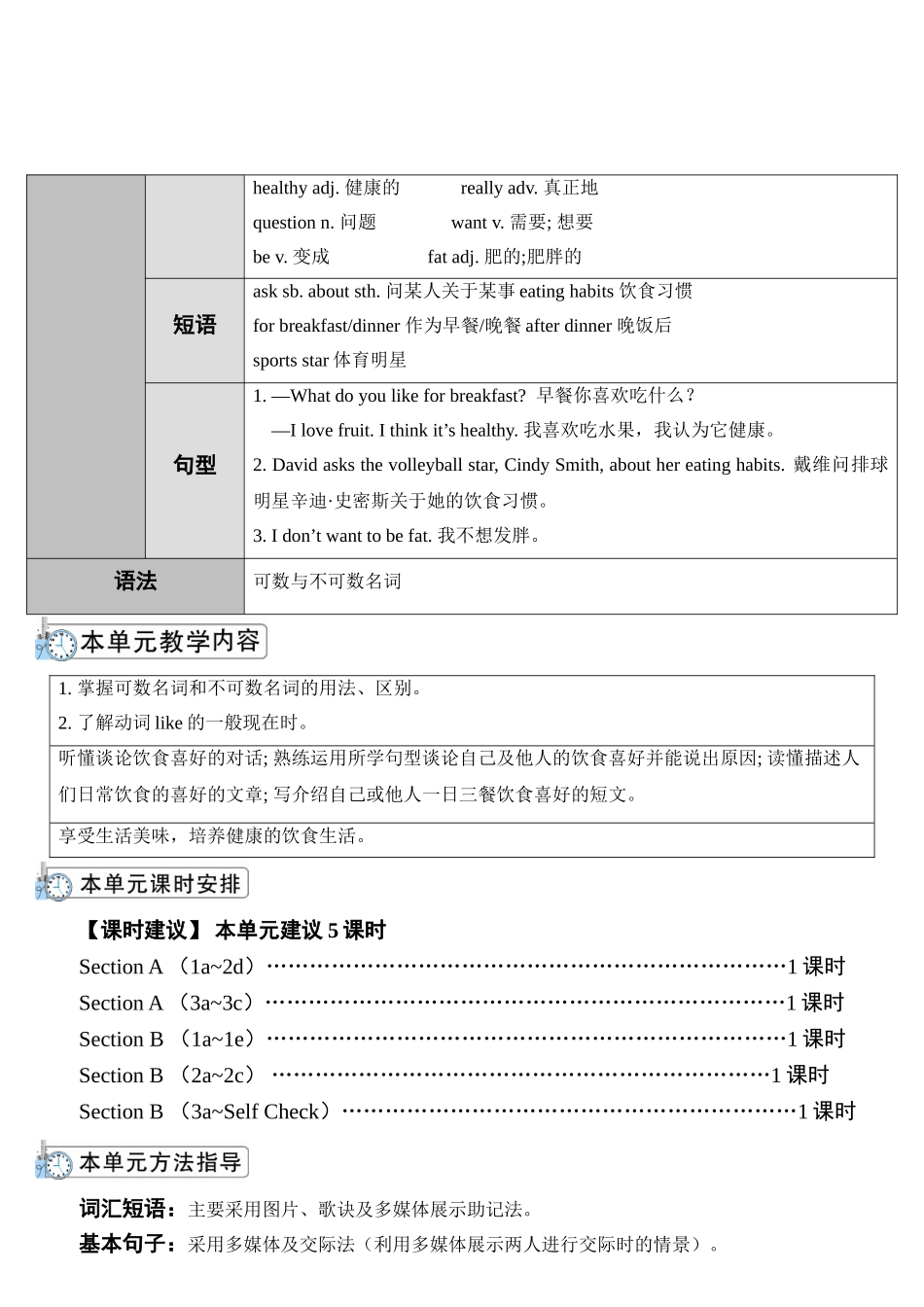 （25秋）新人教版英语七年级上册Unit6  教案（共5课时）.doc_第2页