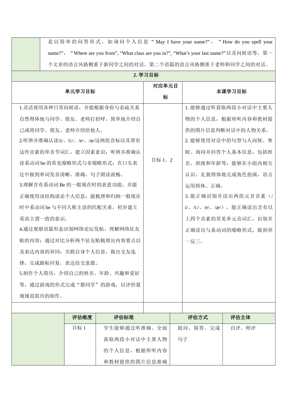 25秋新人教版七年级英语上册Unit 1 You and Me Section A How do you get to know each other 1a-Pronunciation教案.docx_第2页
