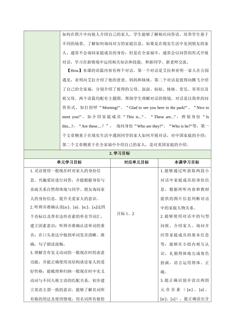 25秋新人教版七年级英语上册Unit 2 We're Family Section A1a-Pronunciation教案.docx_第2页