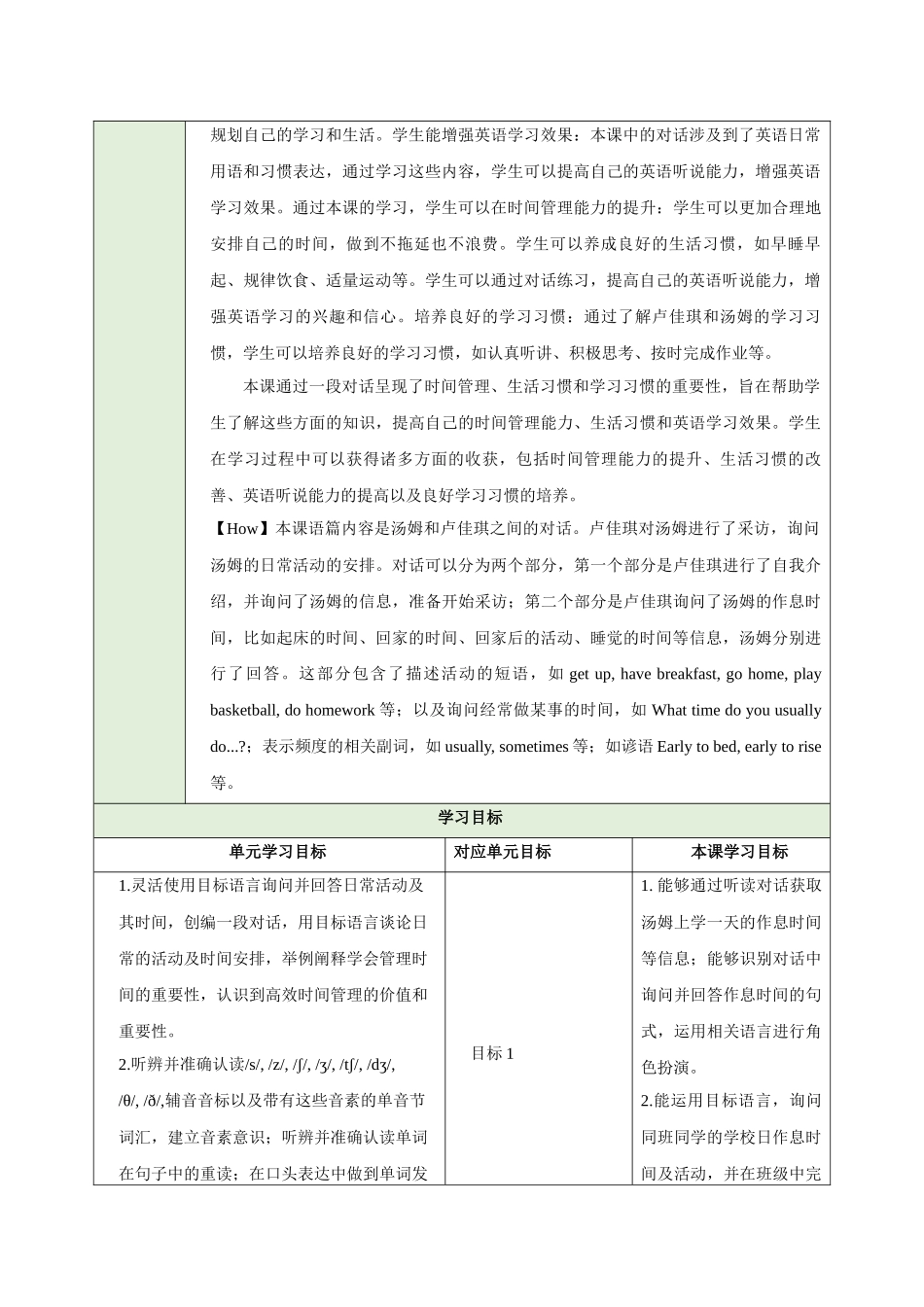 25秋新人教版七年级英语上册Unit 6 A Day in the life Section A How do you spend your school day 2a-2e教案.docx_第2页