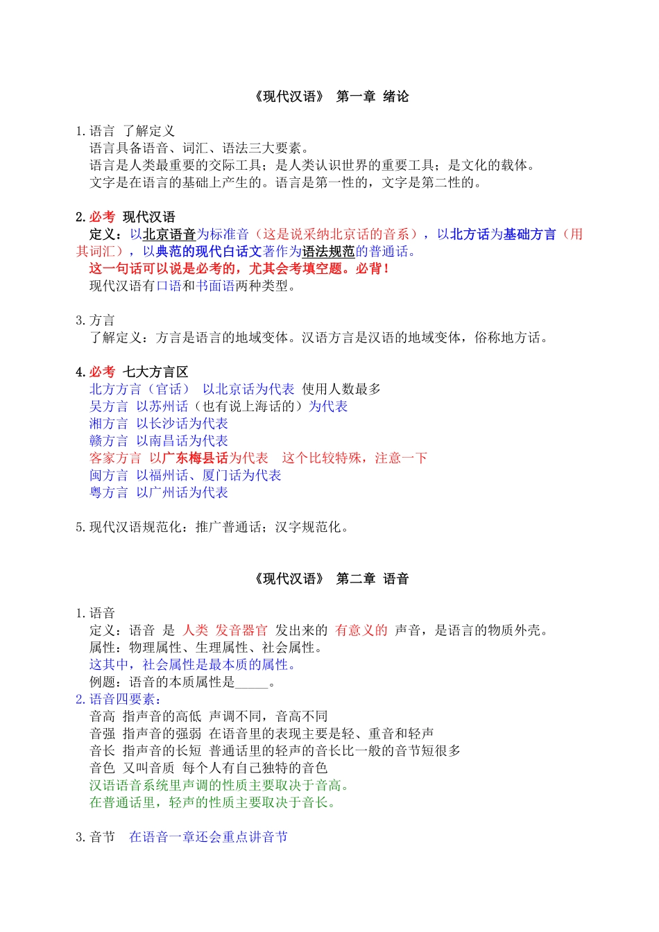 《现代汉语》考试重点.pdf_第1页
