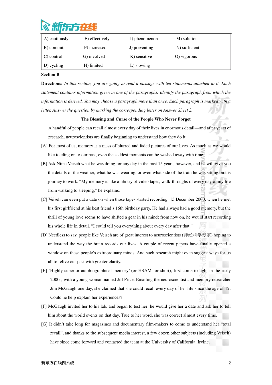 2017年6月大学英语四级考试真题（第3套）.pdf_第2页