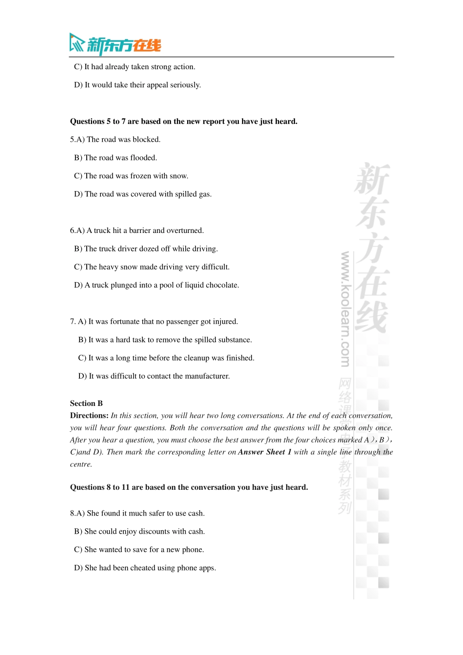 2020年9月大学英语四级考试真题题目（第一套）.pdf_第2页