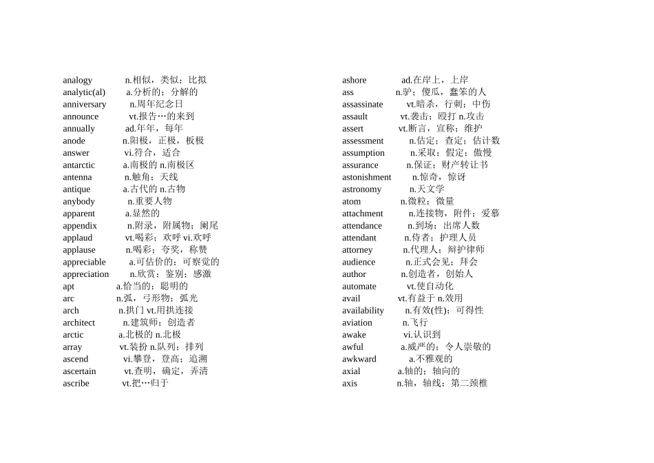 2020年大学英语四六级词汇表英语四级词汇-英语六级词汇.doc_第2页