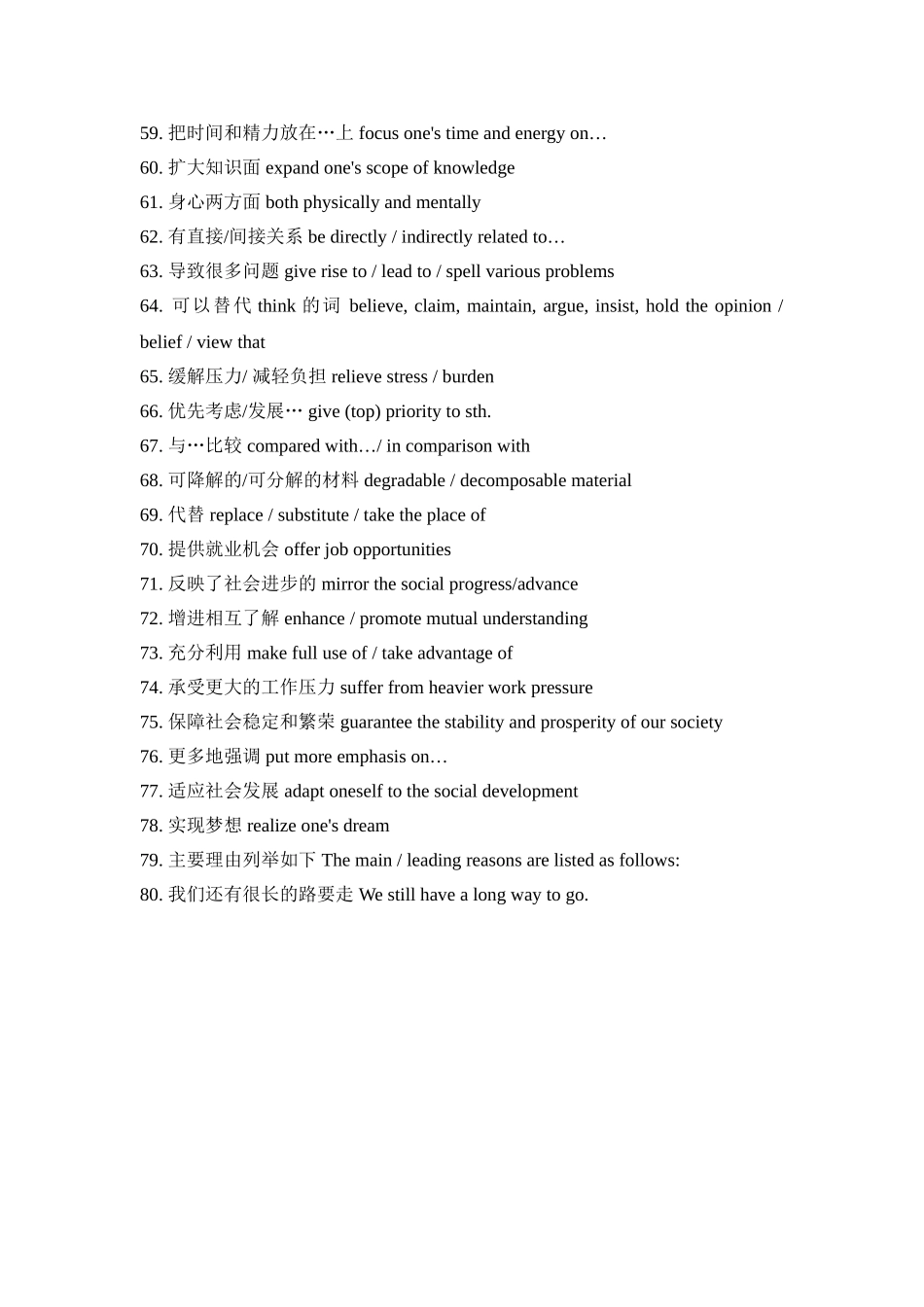 大学英语四六级考试经典加分句子和短语.doc_第3页