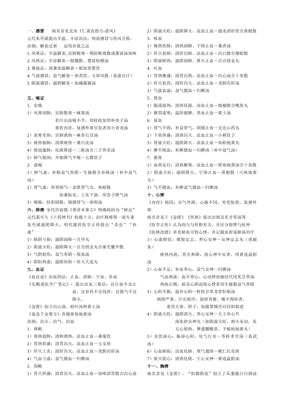 中医临床护理学核心笔记.doc_第1页