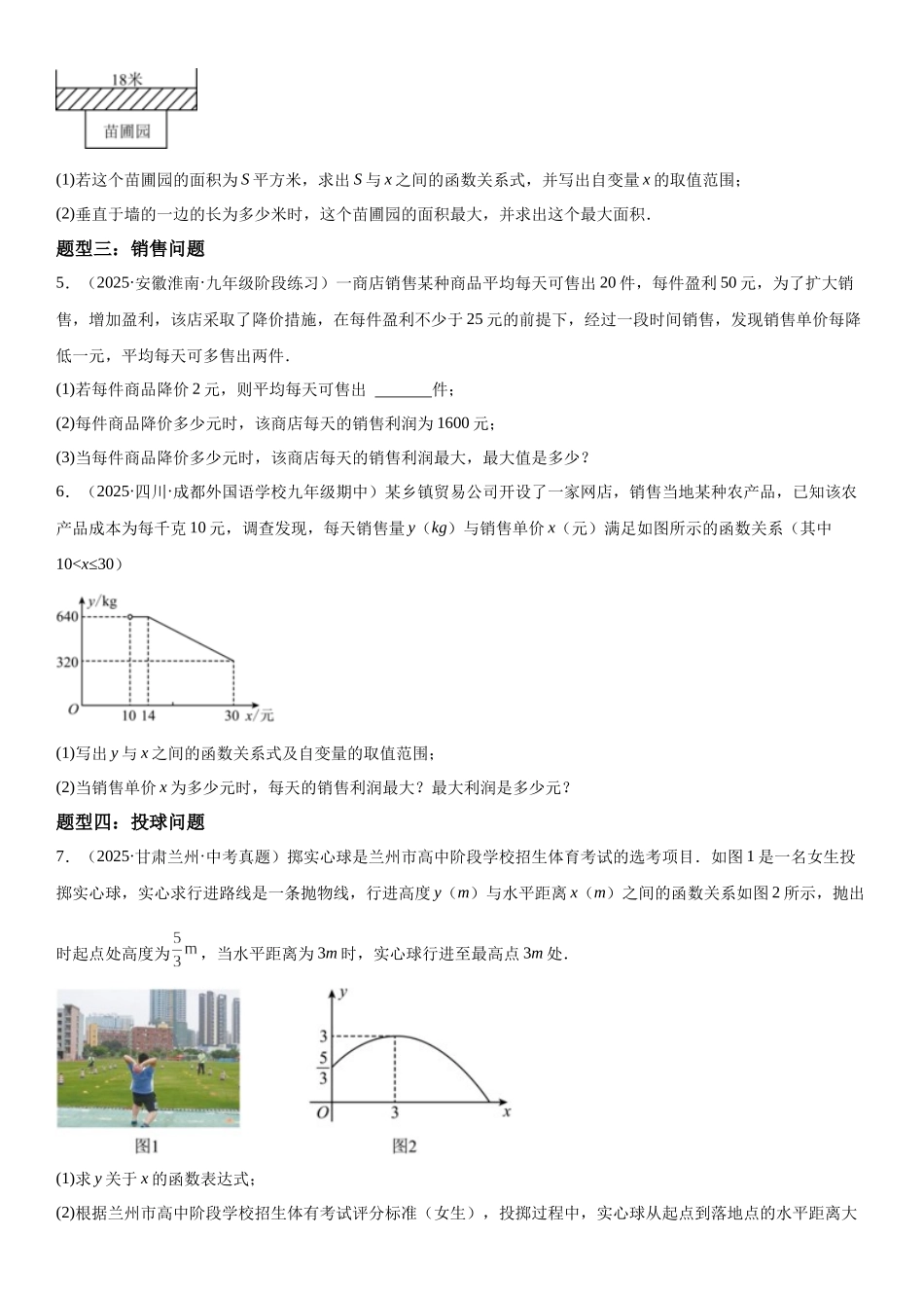 2025-2026人教九年级数学上册高分突破22.3 实际问题与二次函数（附名师详解）.docx_第3页