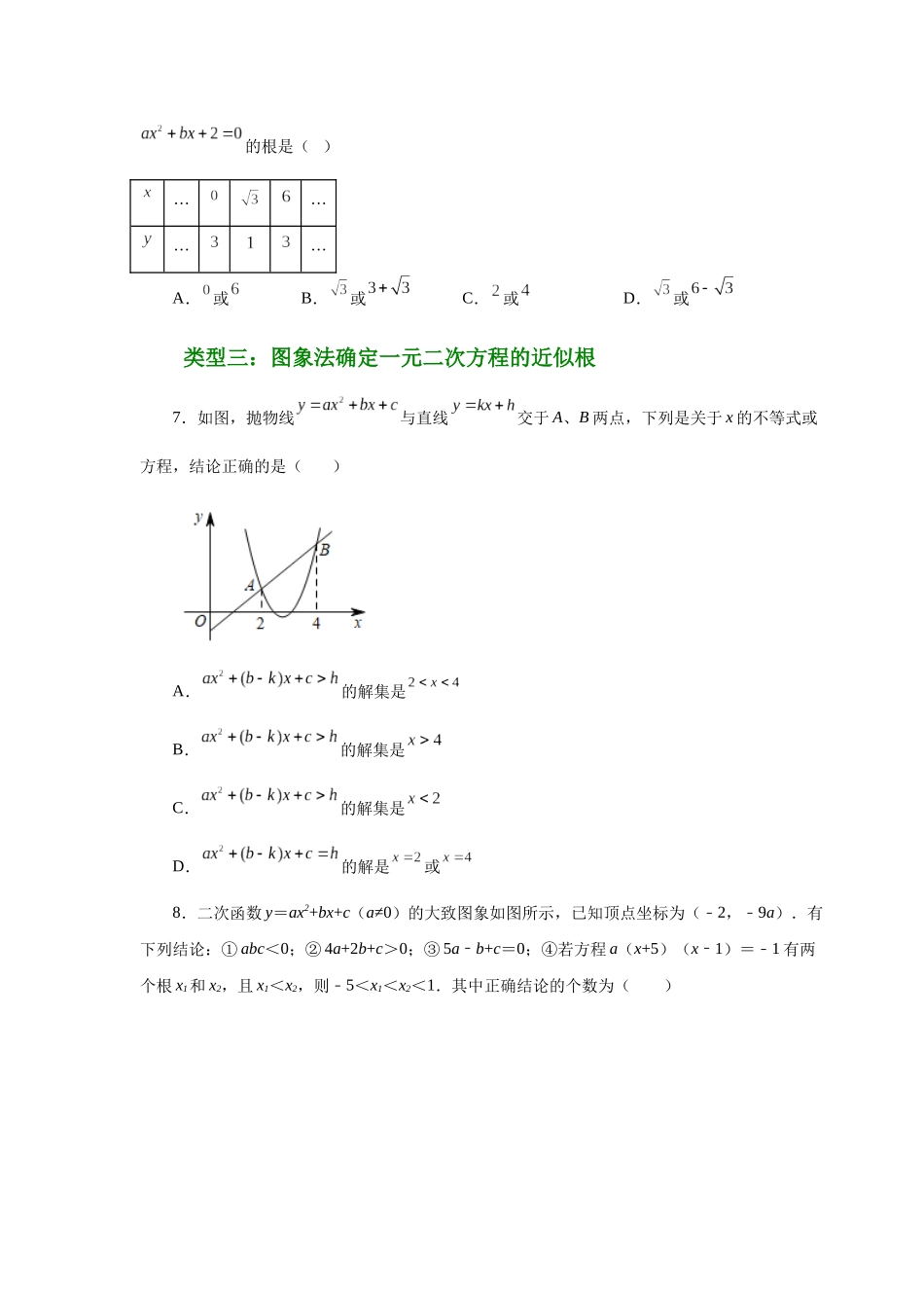 2026中考人教九年级数学上册基础夯实讲练-专题22.30 二次函数与一元二次方程（巩固篇）（附名师详解）.docx_第2页