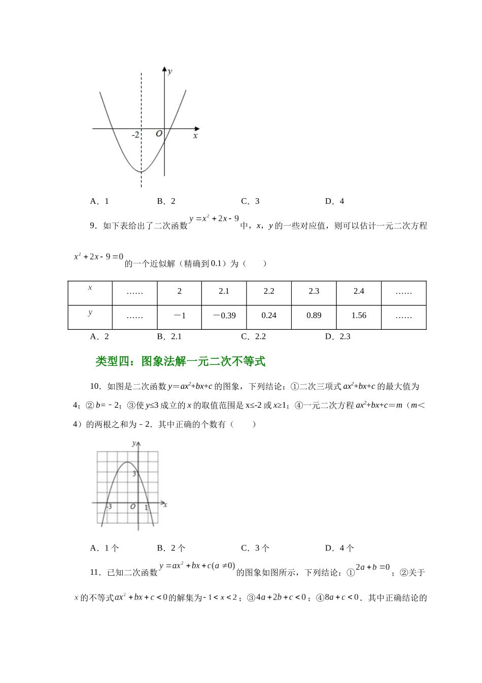 2026中考人教九年级数学上册基础夯实讲练-专题22.30 二次函数与一元二次方程（巩固篇）（附名师详解）.docx_第3页