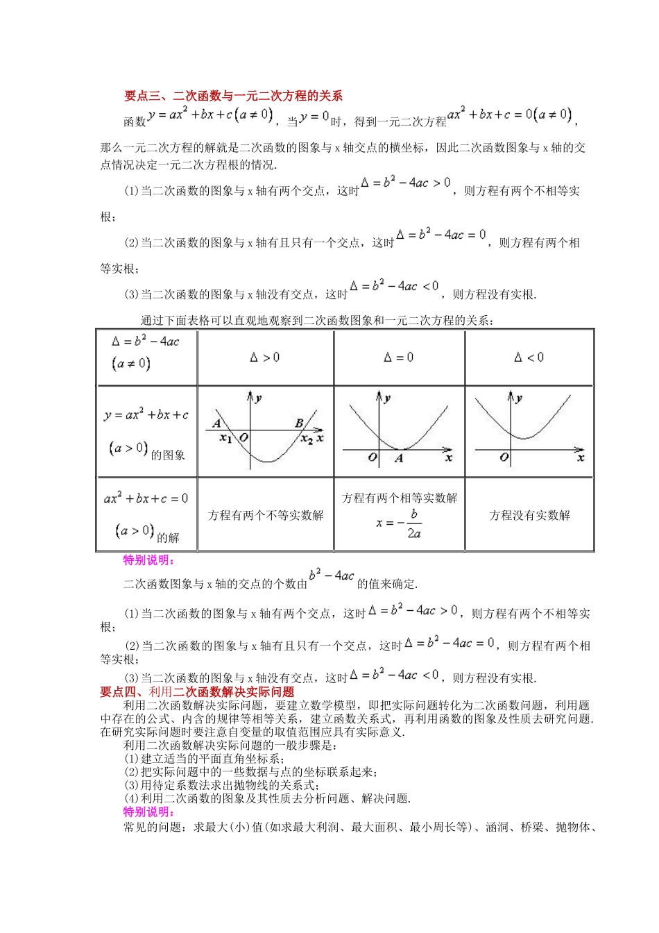2026中考人教九年级数学上册基础夯实讲练-专题22.35 《二次函数》全章复习与巩固（知识讲解）（附名师详解）.docx_第3页