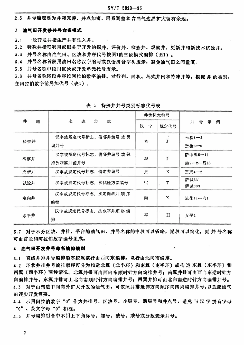 SYT 5829-93 油气田开发井号命名规则.pdf_第3页
