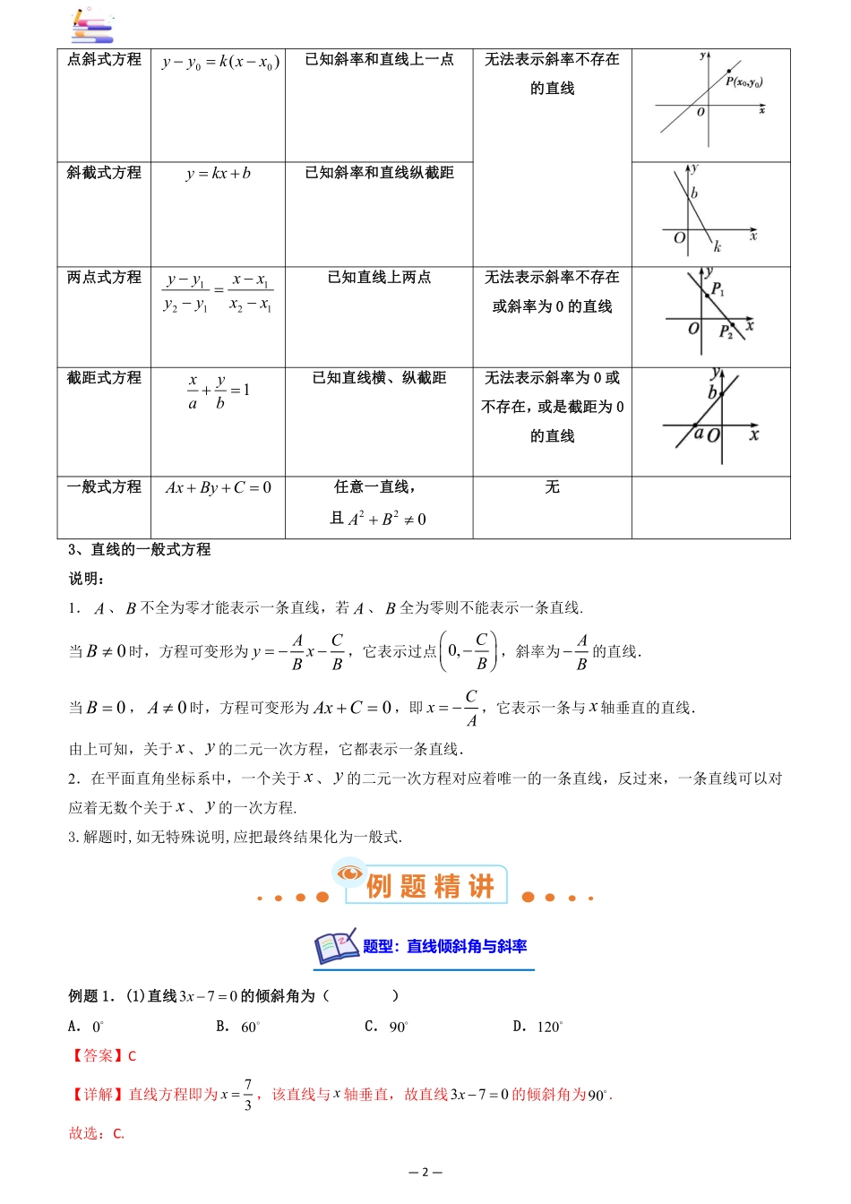 2024版零基础一轮复习数学讲义-第01讲 直线的方程.pdf_第2页